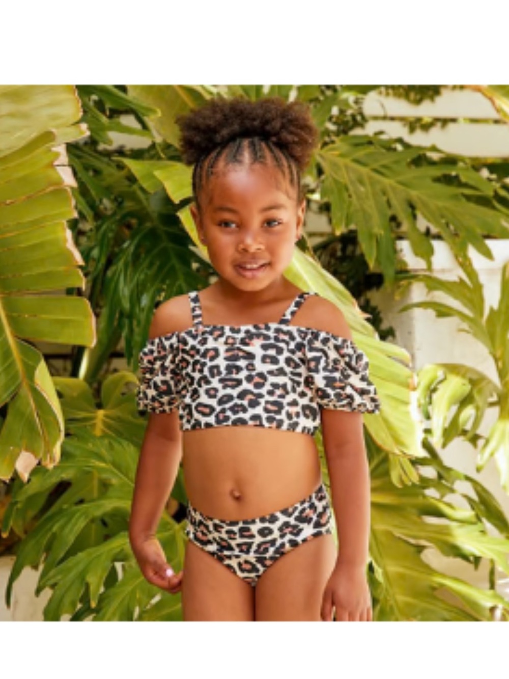 Posh Peanut Lana Leopard Swim two piece set 5t